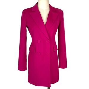 7 for all mankind Longline Double Breasted Blazer Magenta Women's Size XSmall